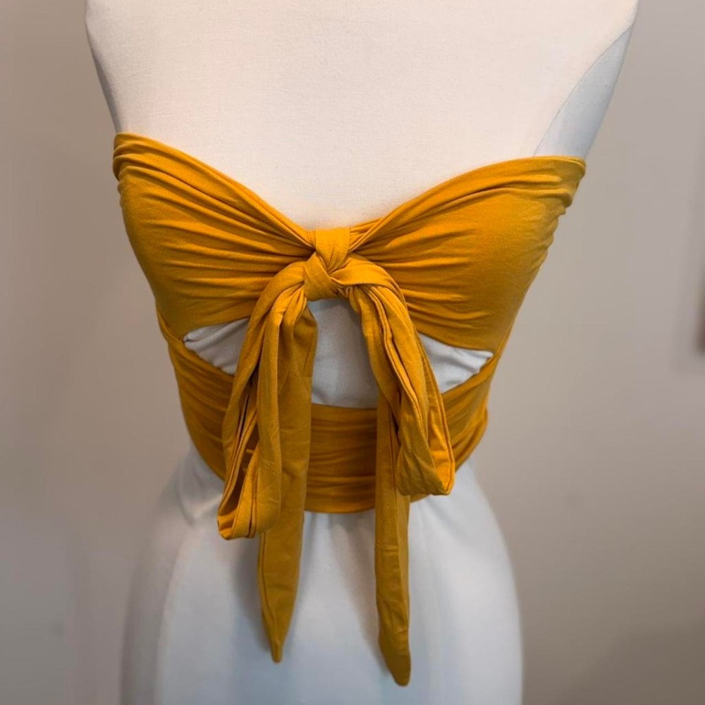 Golden Mustard Tie Front‎ Tube Top 💛✨